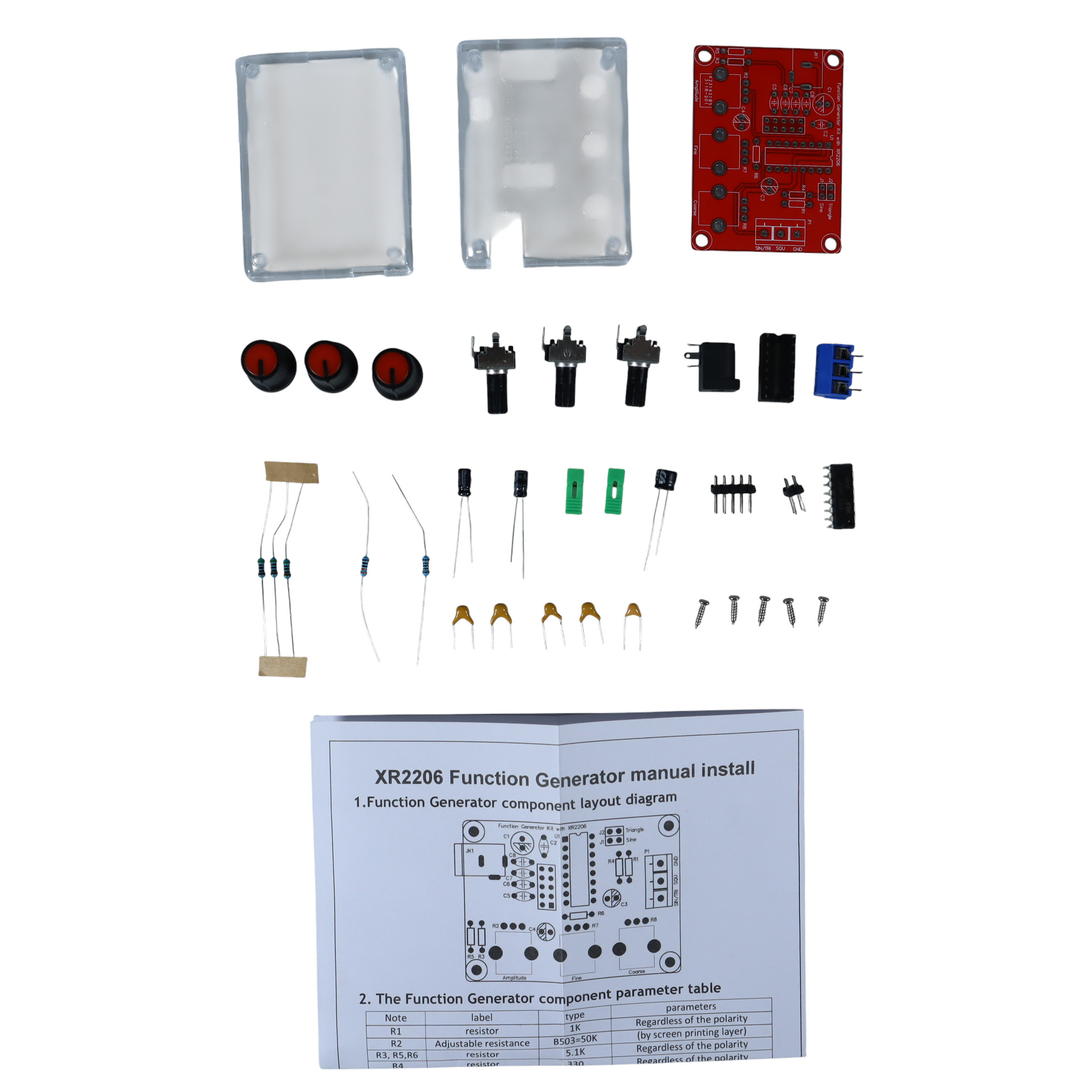 Gaqqee Signal Generator DIY Kit Sine Triangle Square Waves 1Hz 1MHz - XR2206 Gambar produk Gaqqee Signal Generator DIY Kit Sine Triangle Square Waves 1Hz 1MHz - XR2206