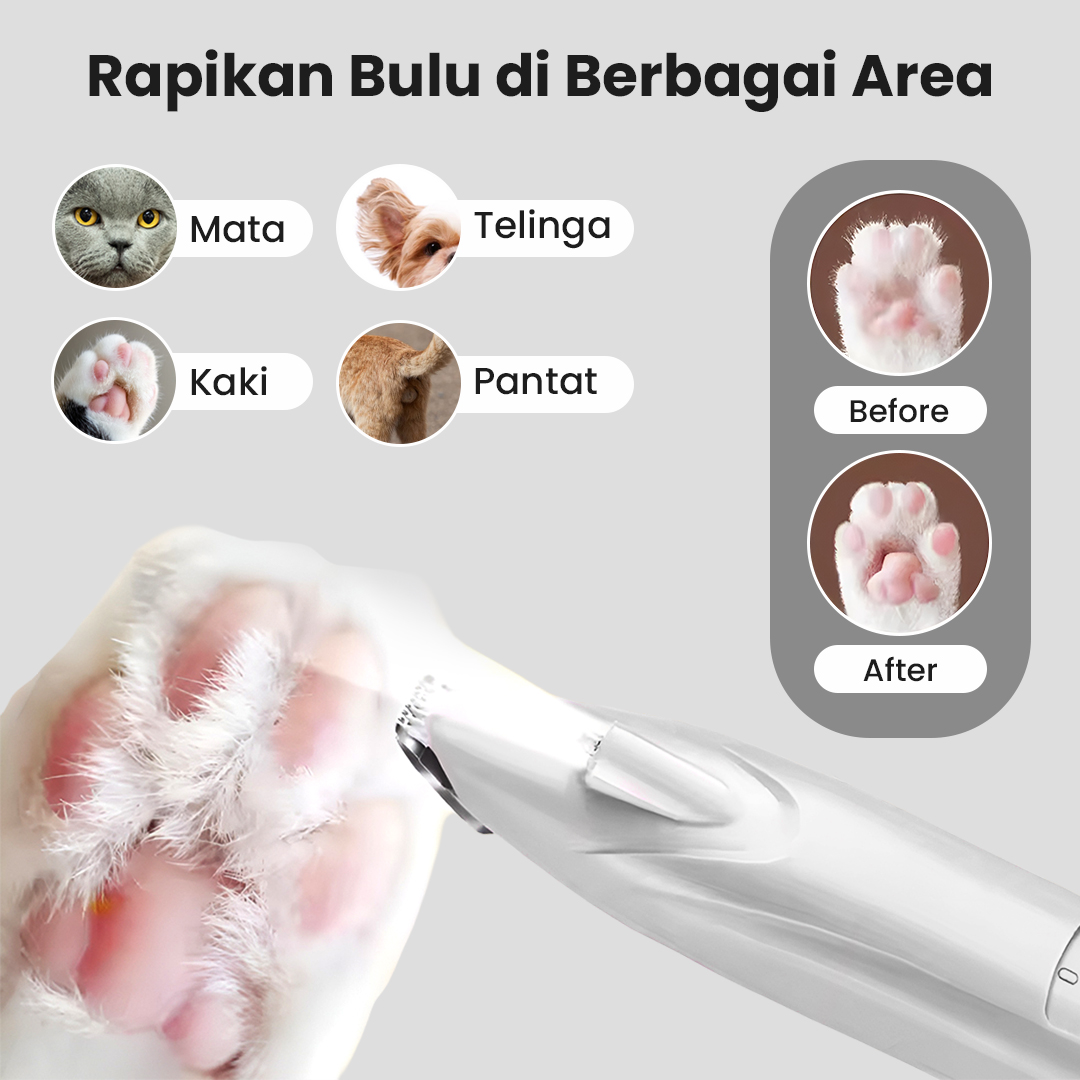 HWY Alat Cukur Bulu Kaki Hewan Elektrik Shaving Trimmer Pet 400mAh - H-400 Gambar produk HWY Alat Cukur Bulu Kaki Hewan Elektrik Shaving Trimmer Pet 400mAh - H-400