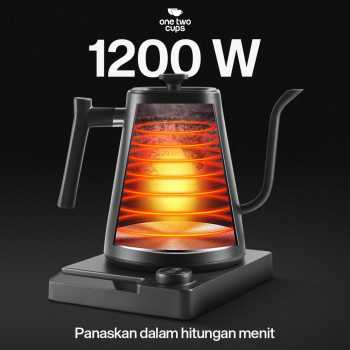 Gambar produk One Two Cups Teko Listrik Kopi Pemanas Air Leher Angsa 1200W 1L - KT10 PRO