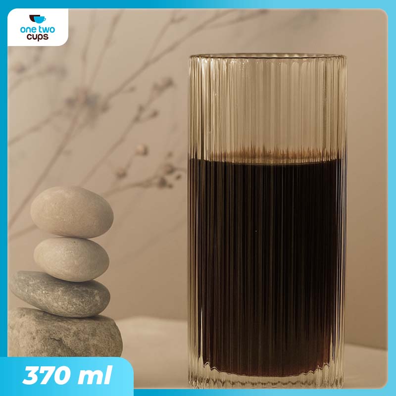 One Two Cups Gelas Kaca Aesthetic Kopi Teh Simple Stripe Glass 370ml - IN-34 Gambar produk One Two Cups Gelas Kaca Aesthetic Kopi Teh Simple Stripe Glass 370ml - IN-34