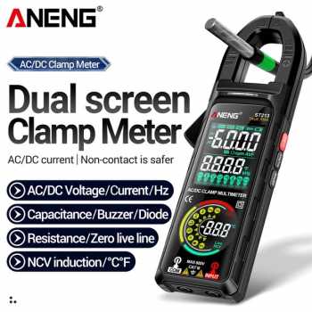 Gambar produk ANENG Clamp Meter Digital Multimeter 6000 Count Dual Screen NCV Tester - ST213