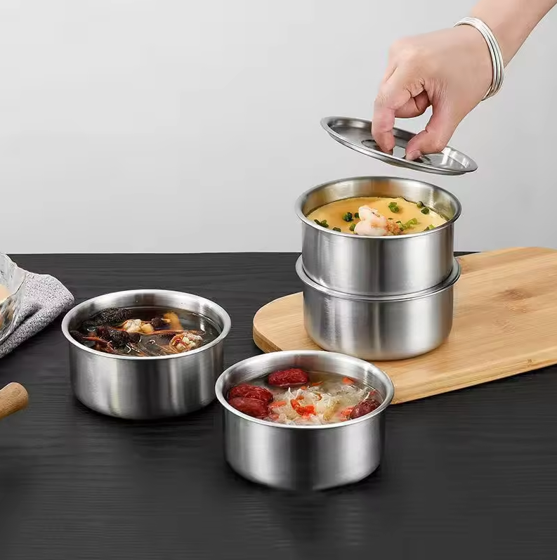 HUA Mangkuk Sup Steamed Egg Bowl Baking Stainless Steel 410 11.1cm - HU57 Gambar produk HUA Mangkuk Sup Steamed Egg Bowl Baking Stainless Steel 410 11.1cm - HU57