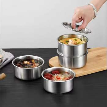 Gambar produk HUA Mangkuk Sup Steamed Egg Bowl Baking Stainless Steel 410 11.1cm - HU57