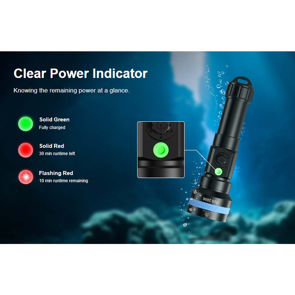 Gambar produk XTAR Senter Selam Diving Flashlight LED High Beam IPX8 2800 Lumens - D26 2800