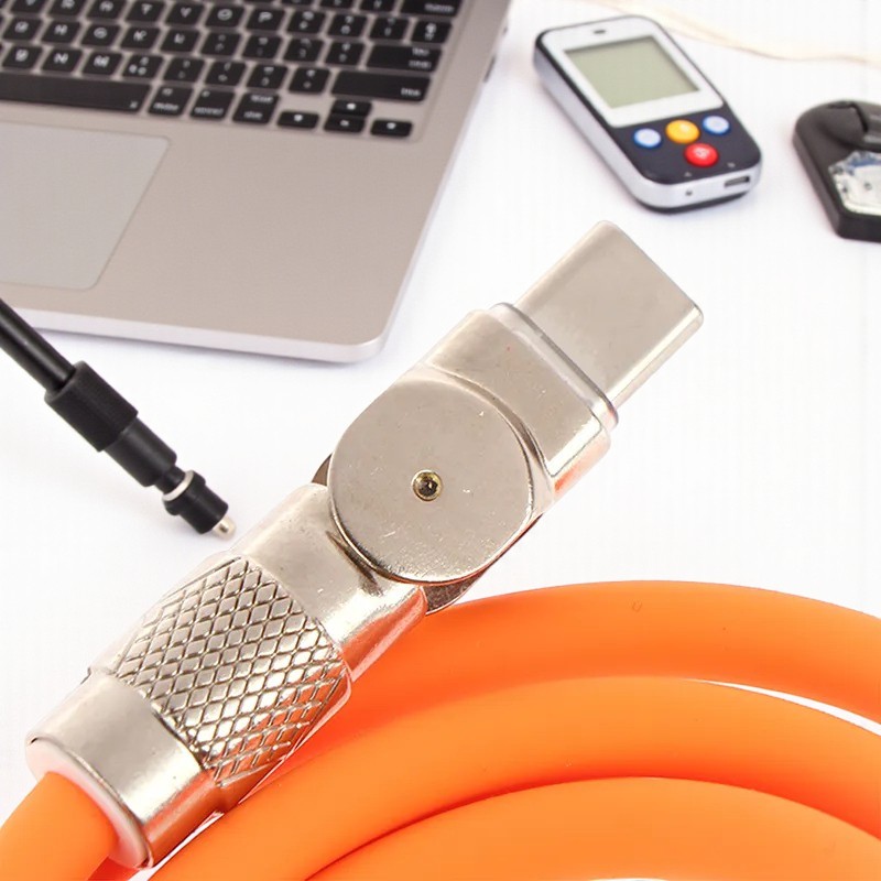 USLION Kabel Charger USB Type C Rotatable 2A 1M - USN1M Gambar produk USLION Kabel Charger USB Type C Rotatable 2A 1M - USN1M