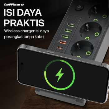 Gambar produk Taffware Stopkontak USB Type C EU Plug Wireless Charging 2500W - QL-1080U