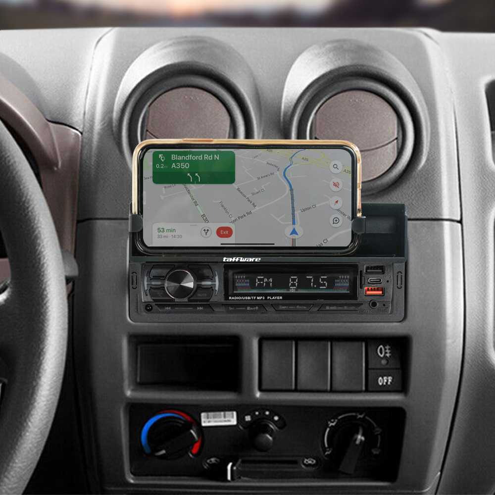 Gambar produk Taffware Tape Mobil Audio MP3 Player Bluetooth USB ISO Phone Holder - HL83