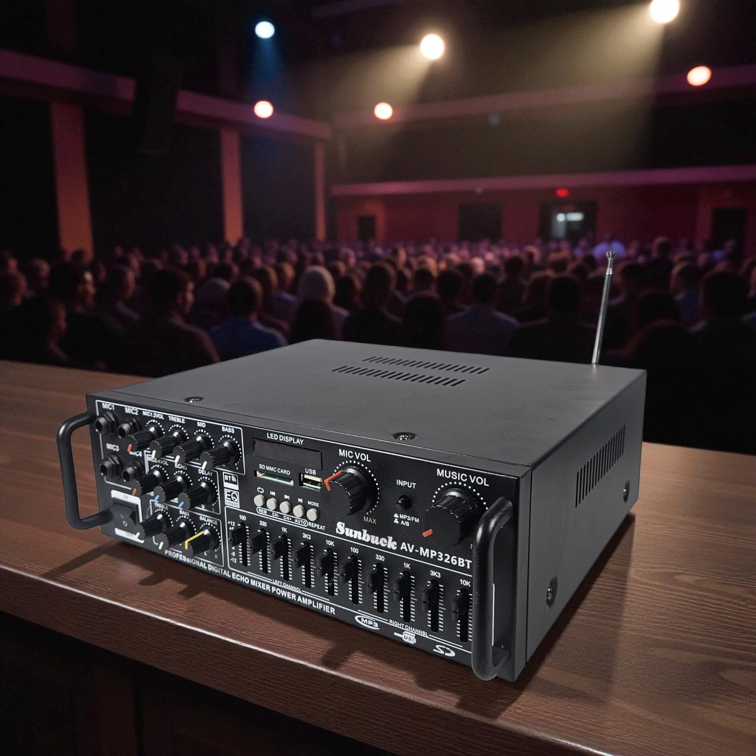Sunbuck Bluetooth EQ Amplifier Karaoke Mixer Audio FM - AV-MP326BT Gambar produk Sunbuck Bluetooth EQ Amplifier Karaoke Mixer Audio FM - AV-MP326BT