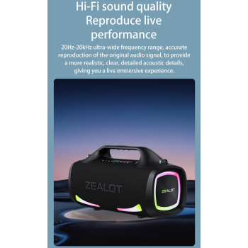 Gambar produk ZEALOT Speaker Bluetooth Portable Subwoofer Dual Pairing 24000mAh - S79