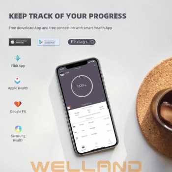 Gambar produk WELLAND Timbangan Badan Digital Scale Smart Body Composition 180kg - FI2001LB
