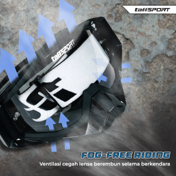 Gambar produk TaffSPORT Kacamata Helm Motor Goggles UV400 Protection Windproof Clear - UV400