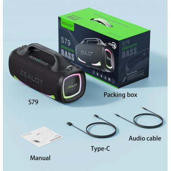 Gambar produk ZEALOT Speaker Bluetooth Portable Subwoofer Dual Pairing 24000mAh - S79