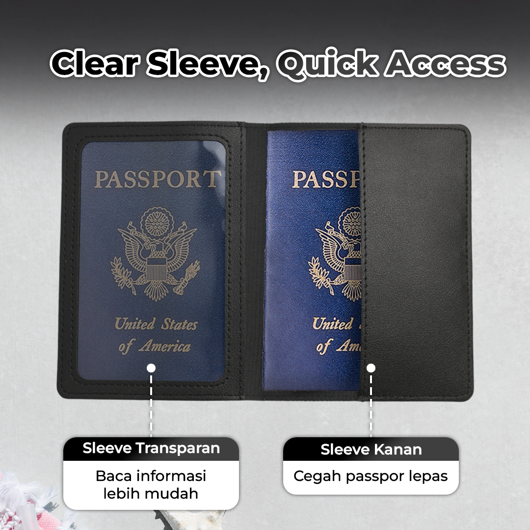 TRASSORY Dompet Passport Cover Case with Luggage Tag Leather PU - PH301 Gambar produk TRASSORY Dompet Passport Cover Case with Luggage Tag Leather PU - PH301