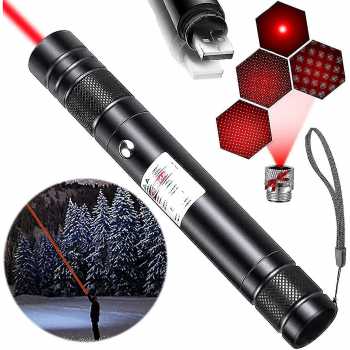 Gambar produk WUIVI Laser Pointer Beam Star Pattern USB Rechargeable 200mAh Red Light - WV-710