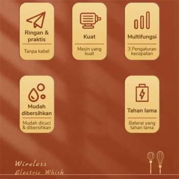 Gambar produk BTH Mixer Tangan Mini Electric Whisk Wireless Multi Function 2000mAh - BTH12