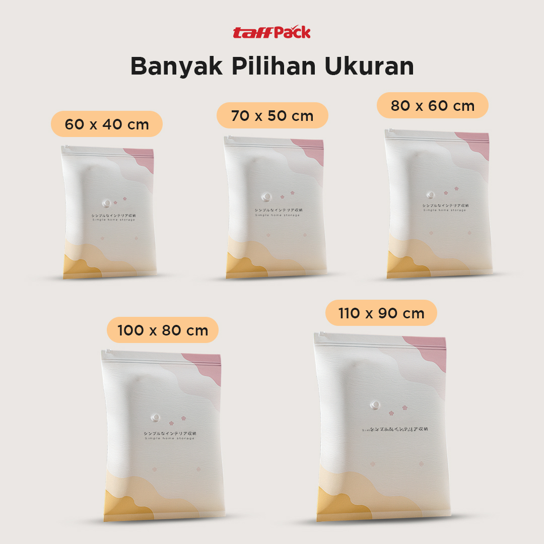 Gambar produk TaffPACK Kantong Plastik Vakum Pakaian Vacuum Bag 5 PCS Electric Pump - FL22