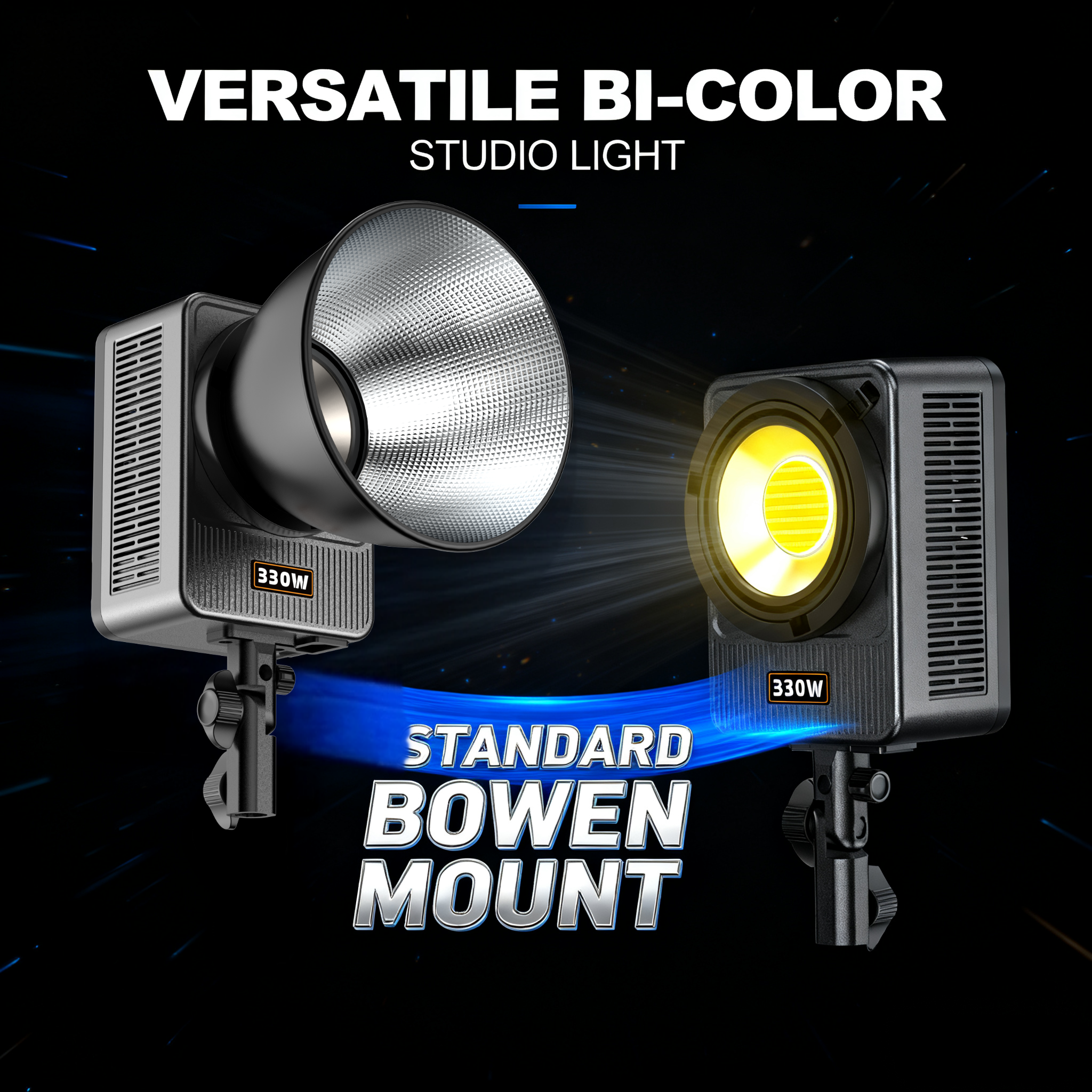 Gambar produk LIYADI Lampu Studio Fotografi COB LED 3in1 Color TFT Display 330W - G330