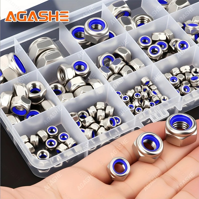 AGASHE Mur Hexagonal Nut Box DIN934 Polished M8 M6 M5 M4 M3 240 PCS - AG-240 Gambar produk AGASHE Mur Hexagonal Nut Box DIN934 Polished M8 M6 M5 M4 M3 240 PCS - AG-240