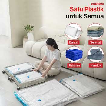 Gambar produk TaffPACK Kantong Plastik Vakum Pakaian Multifungsi Vacuum Bag 1 PCS 80x110cm - YK-1000