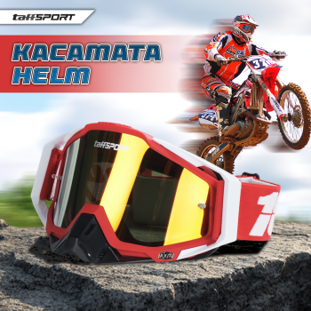 TaffSPORT Kacamata Helm Motor Goggles UV400 Protection Windproof - UV400