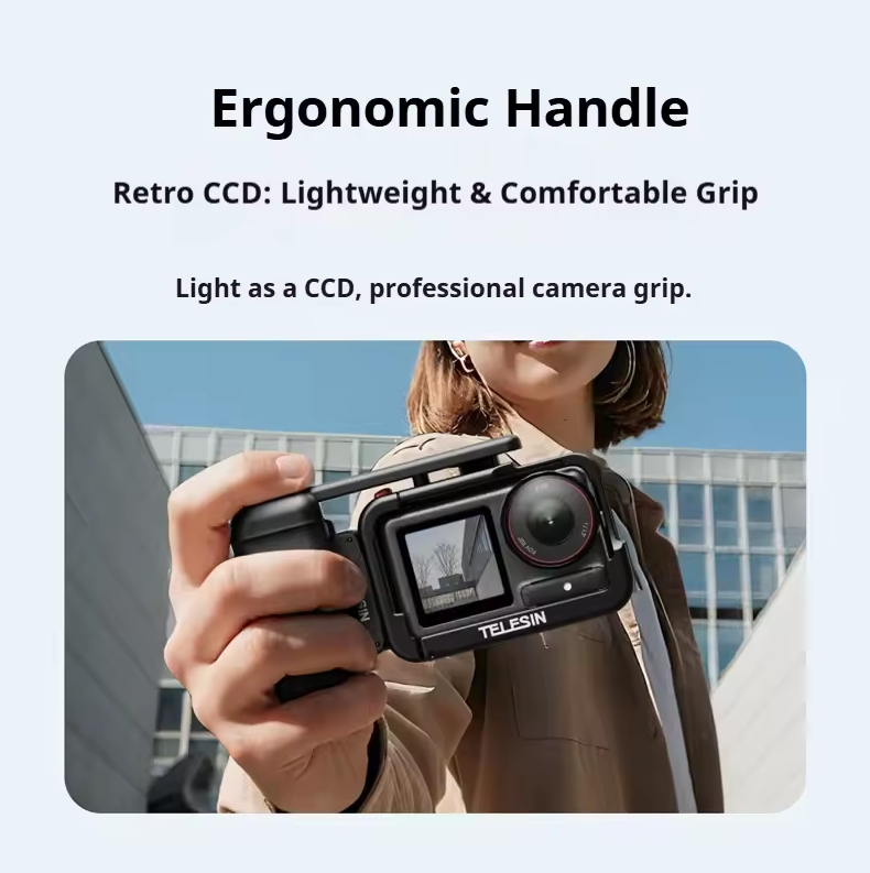 TELESIN Handle Frame Grip for DJI Action 3/4/5 Pro and DJI Metal Cage - S6-FMS-24-TDJ Gambar produk TELESIN Handle Frame Grip for DJI Action 3/4/5 Pro and DJI Metal Cage - S6-FMS-24-TDJ