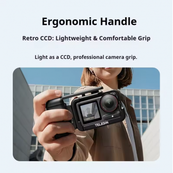 Gambar produk TELESIN Handle Frame Grip for DJI Action 3/4/5 Pro and DJI Metal Cage - S6-FMS-24-TDJ