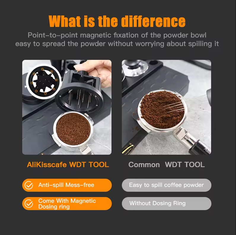 ALIKISSCAFE Stirrer Distribusi Kopi Espresso WDT Barista 10 Needle 58mm - AK-325 Gambar produk ALIKISSCAFE Stirrer Distribusi Kopi Espresso WDT Barista 10 Needle 58mm - AK-325