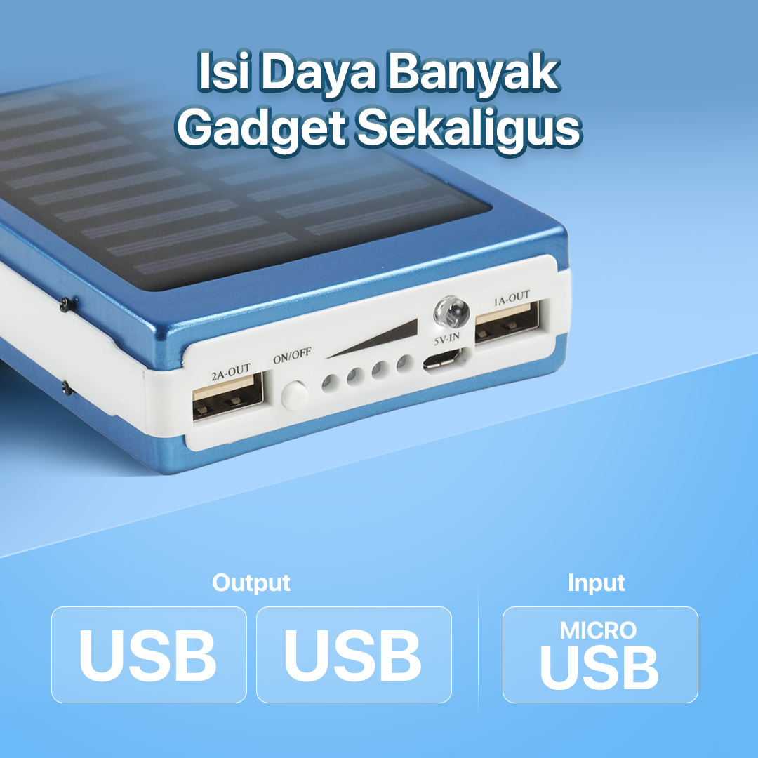 Rovtop Power Bank Solar DIY Case Flashlight Dual USB Port 5 PCS 18650 - 4NB1 Gambar produk Rovtop Power Bank Solar DIY Case Flashlight Dual USB Port 5 PCS 18650 - 4NB1