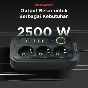 Gambar produk Taffware Stop Kontak Kabel USB Type C 10A 250V 2500W 1.8M 3 Lubang - QL-1074U