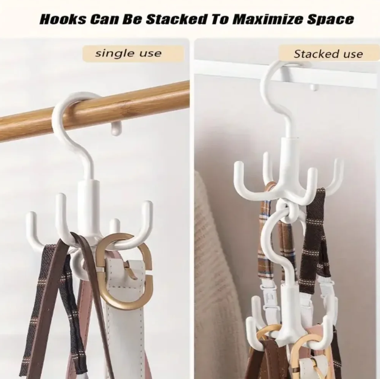 HIMSTO Gantungan Baju Serbaguna Rotating Rod Hanger Holder 4 Hook - HI4 Gambar produk HIMSTO Gantungan Baju Serbaguna Rotating Rod Hanger Holder 4 Hook - HI4