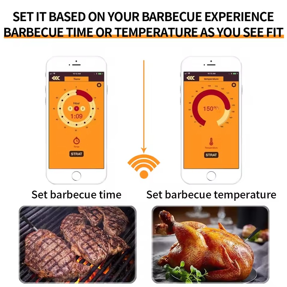 TAKA Termometer Makanan Digital Daging BBQ Grill 2 Probe Rechargeable - TY520 Gambar produk TAKA Termometer Makanan Digital Daging BBQ Grill 2 Probe Rechargeable - TY520