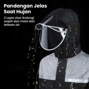 Gambar produk Keyru Jas Hujan Setelan Motor Polyester Pongee Waterproof Raincoat M - ZY-8118