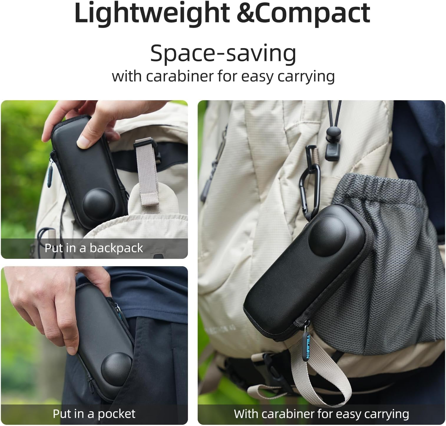 TELESIN Tas Kamera Aksi Portable Carrying Case for Insta360 X4/X5 - S6-PRC-19-TIS Gambar produk TELESIN Tas Kamera Aksi Portable Carrying Case for Insta360 X4/X5 - S6-PRC-19-TIS