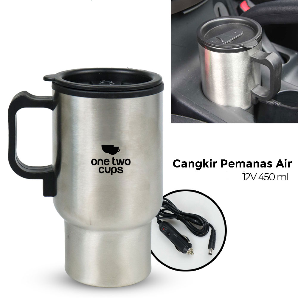 One Two Cups Cangkir Pemanas Air Elektrik Mobil Travel Mug 450ml - NJ88 Gambar produk One Two Cups Cangkir Pemanas Air Elektrik Mobil Travel Mug 450ml - NJ88
