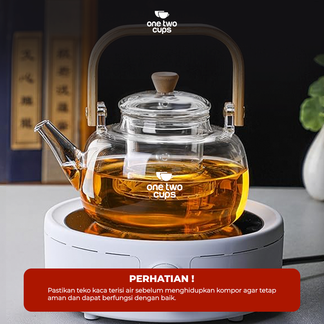 One Two Cups Teko Teh Pitcher Japanese Style Tahan Panas Api Teapot 1000ml - 8CV101 Gambar produk One Two Cups Teko Teh Pitcher Japanese Style Tahan Panas Api Teapot 1000ml - 8CV101