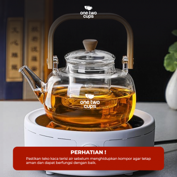 Gambar produk One Two Cups Teko Teh Pitcher Japanese Style Tahan Panas Api Teapot 1000ml - 8CV101