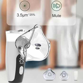 Gambar produk LASMA Alat Terapi Pernapasan Mesh Nebulizer Portable Inhaler Rechargeable - HH-W610