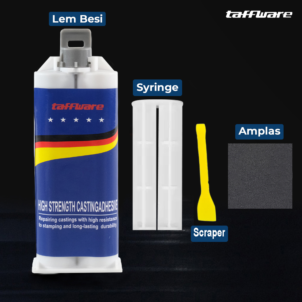 Taffware Lem Besi Tahan Panas Glue Adhesive Industrial AB 50ml - 8896 Gambar produk Taffware Lem Besi Tahan Panas Glue Adhesive Industrial AB 50ml - 8896