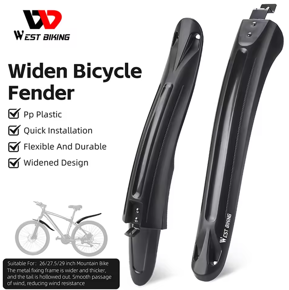 WEST BIKING Spakbor Sepeda Depan Belakang Fender Mudguard MTB Plastic - WB50 Gambar produk WEST BIKING Spakbor Sepeda Depan Belakang Fender Mudguard MTB Plastic - WB50