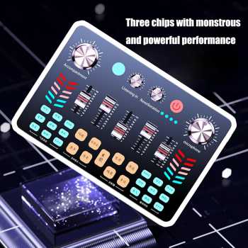 Gambar produk LIEYUAN Sound Card Mixer External Bluetooth Live Broadcast 1200mAh - V-19