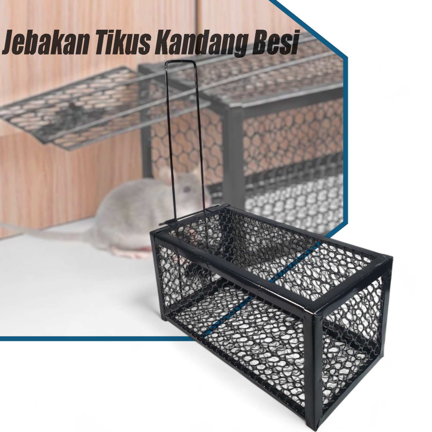 BAIT Jebakan Tikus Kandang Besi Automatic Mousetrap 23x11.5x11.5cm - B-23 Gambar produk BAIT Jebakan Tikus Kandang Besi Automatic Mousetrap 23x11.5x11.5cm - B-23