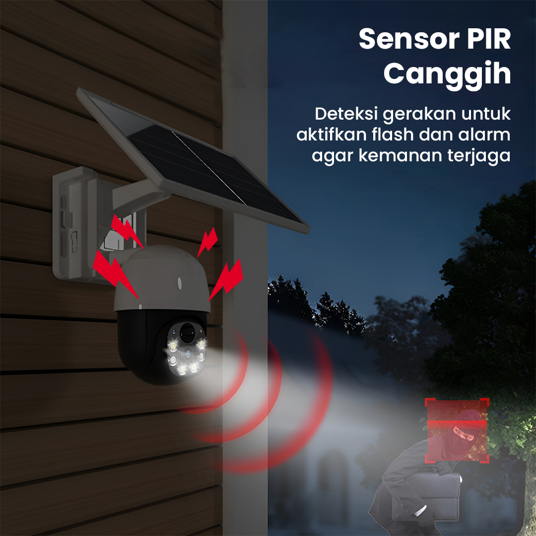 V380 Pro Kamera CCTV WiFi Solar Panel Outdoor Camera HD 1080p IP65 - MVT-1120G-P5 Pro Gambar produk V380 Pro Kamera CCTV WiFi Solar Panel Outdoor Camera HD 1080p IP65 - MVT-1120G-P5 Pro