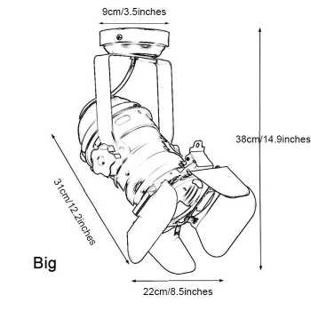 Gambar produk GYUKI Fitting Lampu Sorot Vintage Retro Spotlight Lightning E27 Large - PAR30