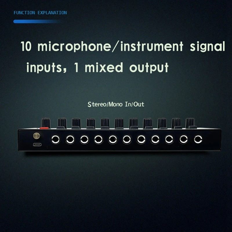 Gambar produk MAOCAR Mixer Audio 10 Channel USB Mono Stereo Type C Portable - MX1002