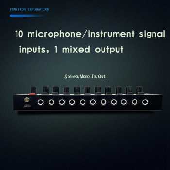 Gambar produk MAOCAR Mixer Audio 10 Channel USB Mono Stereo Type C Portable - MX1002