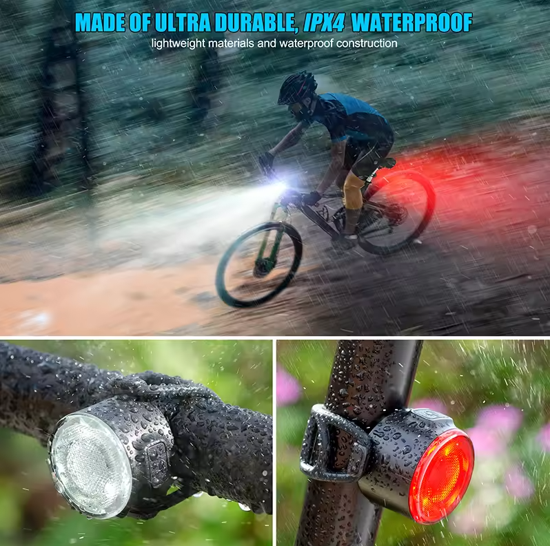 LIDS Lampu Sepeda Depan Belakang LED Rechargeable Waterproof 1 Set - XA-325 Gambar produk LIDS Lampu Sepeda Depan Belakang LED Rechargeable Waterproof 1 Set - XA-325