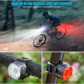 Gambar produk LIDS Lampu Sepeda Depan Belakang LED Rechargeable Waterproof 1 Set - XA-325