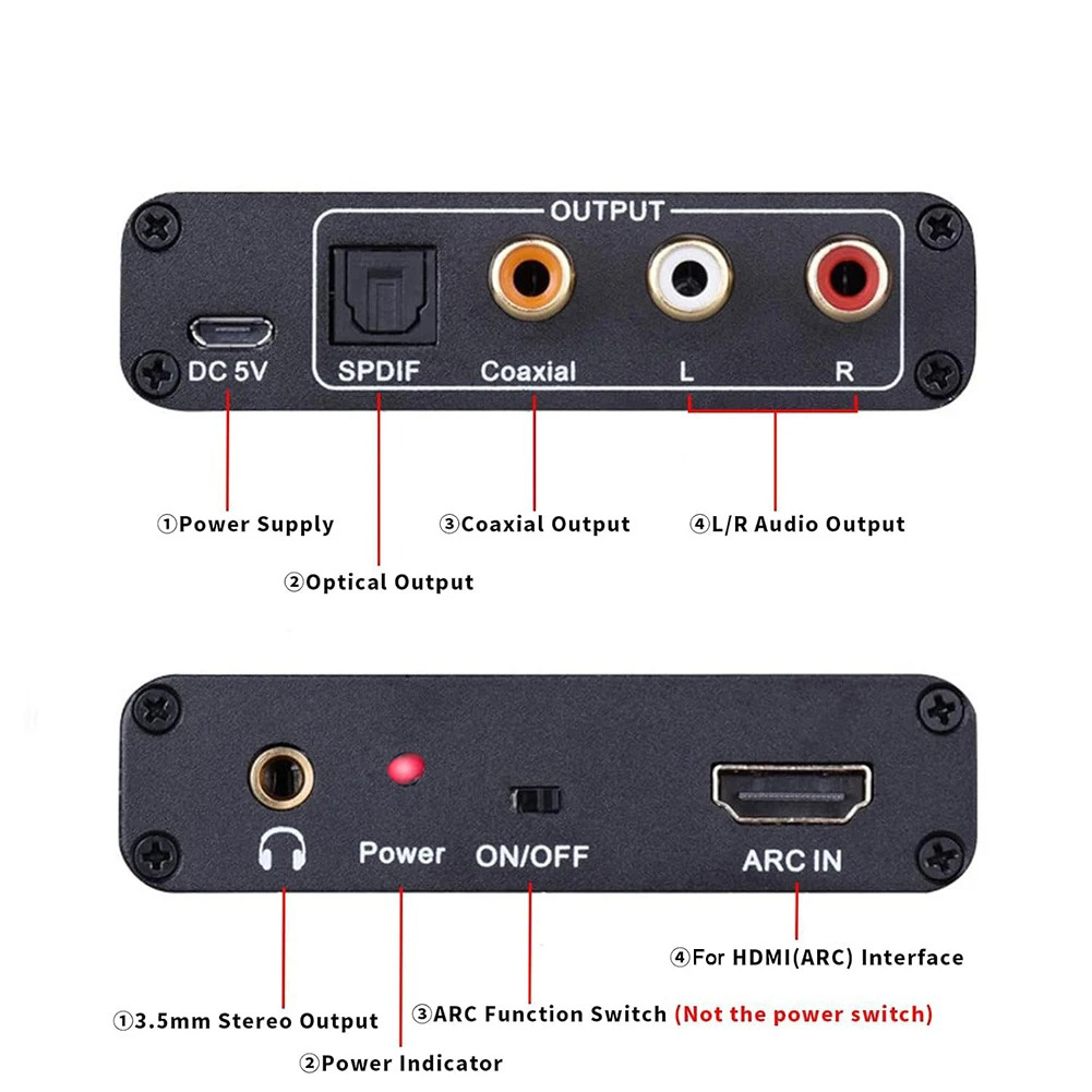 ALLOYSEED Audio Extractor Digital HDMI ARC to Analog Coaxial RCA SPDIF - AY80 Gambar produk ALLOYSEED Audio Extractor Digital HDMI ARC to Analog Coaxial RCA SPDIF - AY80