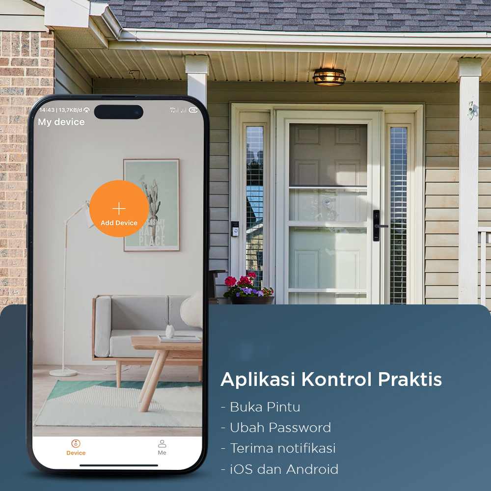 ALOY-X Smart Door Lock Tuya App Fingerprint Password Digital Display - A4 Gambar produk ALOY-X Smart Door Lock Tuya App Fingerprint Password Digital Display - A4