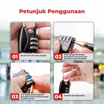Gambar produk CJSJ Gembok Koper Angka 3 Digit Suitcase Password TSA Lock - TSA007
